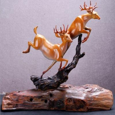 China China Custom Life Size Bronze Deer Metal Sculpture Gift Statue for sale