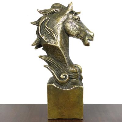 China Pure Copper Brass Horse Head Statue Carving China Desktop Decoration for sale