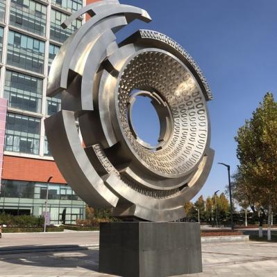 China China Outdoor Large Stainless Steel Statue Garden Circle Abstract Metal Sculpture for sale