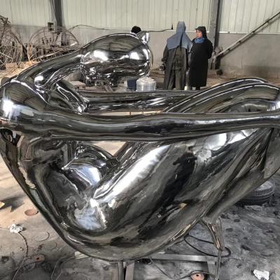 China China Customized Large Female Metal Art Outdoor Sculpture Stainless Steel Abstract Garden Sculpture for sale