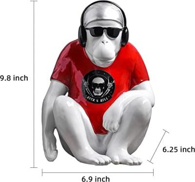 China Worlwide Best Selling Chimpanzees Sculpture Modern Home Decor Office Animal Ornament for sale