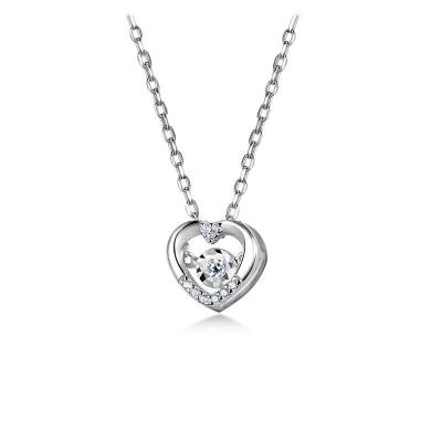 China Jon's Fashion Jewelry Best Friend Necklace Romantic Heart S925 Sterling Silver Gemstone Necklace Ladies for sale