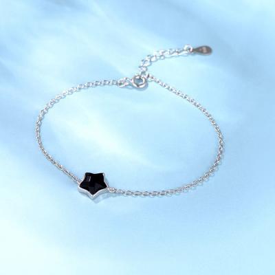 China Jon S925 Sterling Silver Women's High Fashion Jewelry Bracelet Cute Star Pentagon Bangle Charm for sale