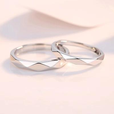 China Jon's Romantic Wavy Edge Ring Shiny Handmade Jewelry S925 Sterling Silver Couple Fashion Ring for sale