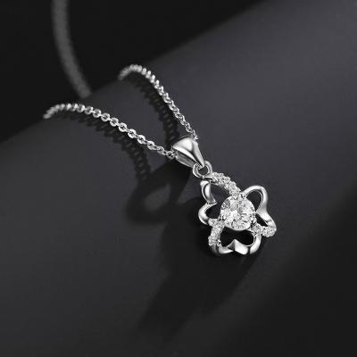 China Fashionable S925 Sterling Silver Necklace Five-Pointed Star Necklace Pendant Hollow Out Zircon Couples Necklace for sale