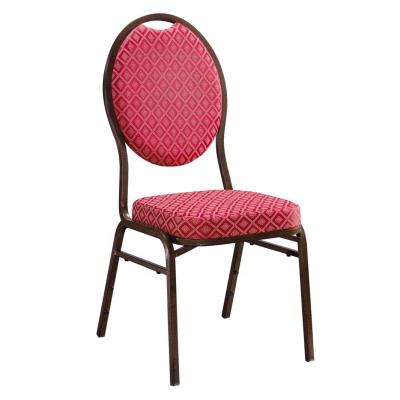 China Modern Classic Hotel Restaurant Furniture Soft Back Cushion Soft Durable Metal Leg Stacking Banquet Chair for sale