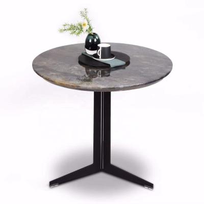 China Modern hot sale product cafe metal base and durable quality restaurant and used natural marble top dining table for sale