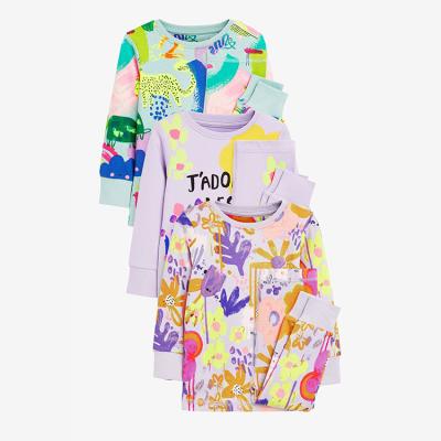 China Custom Print Christmas Pajamas Sleepwear QUICK DRY Custom Kids Girls Boys Kids Print Organic Cotton Simple Baby OEM Bamboo Kids Pajamas Set for sale