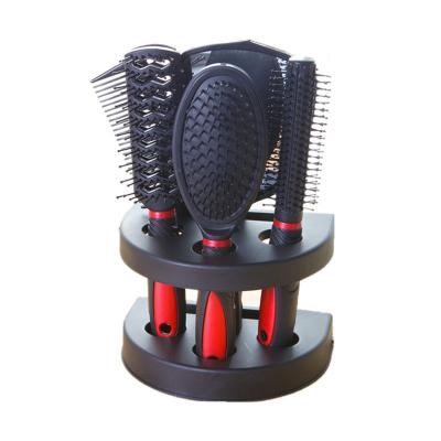 China 5Pcs Home Hair Comb Set Women Ladies Hair Care Massage Brush With Mirror And Stand for sale