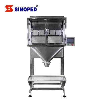 China Food Pre Made Bag Vibration Feeder Weighing Packing Machine For Different Shapes Of Container And Jar for sale