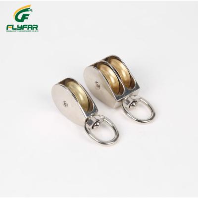 China Hotels Metal Swivel Nickel Plated Pulley Block for sale