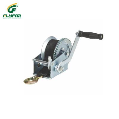 China Carbon Steel Or Stainless Steel Hand Winch Pusher With Belt And Hook 2000LBS for sale