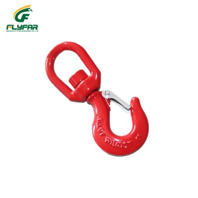 China Red Painted Carbon Steel Flange Crane Lifting Hoist Swivel Hook for sale