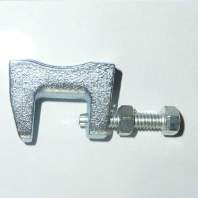 China Galvanized Malleable Iron Beam Clamp Use For Fixing Steel Structure Clamping Connectors M8 Threaded Rod for sale