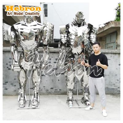 China China Large Outdoor Modern Metal Garden Robot Sculpture Art Mirror Polished Water Wave Stainless Steel Abstract for sale