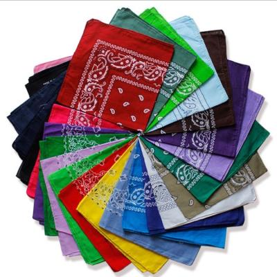 China 2021 Muti-function Fashion Bandana Head Wrap Scarf Customized 100% Square Square Cotton Outdoor Sport Bandana for sale