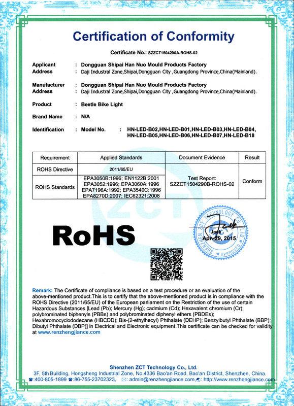 RoHS - Dongguan City Shipai Hannuo Mould Products Factory