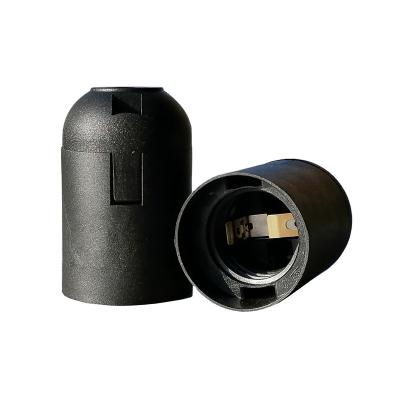 China Modern fluorescent screw household use e27 bulb lamp holder black socket holder for sale