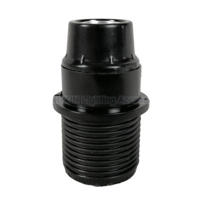 China Fashional Hot Selling Popular Bakelite Threaded Lamp Socket Without Screw Ring Black Lamp Holder Fixer for sale