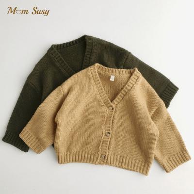 China Baby Boy Anti-Shrink Cotton Knit Cardigan Toddler Infant Kid Button Sweater Gear Clothes Baby Cardigan Knitwear Coat Tops 1-10Y for sale