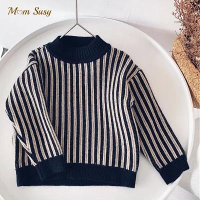 China Fashion Breathable Baby Boy Striped Top Autumn Winter Child Knitted Sweater Spring Pullover High Quality Baby Clothes 1-10Y for sale