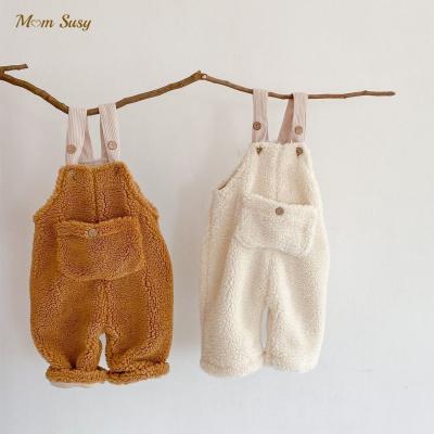 China Baby Boy Girl Shearling Overalls Toddler Overall Breathable Winter Cashmere Overalls Cashmere Overalls Sheeplike Baby Clothes 9M-3Y for sale