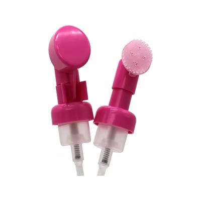 China Personal Care Products 43mm Pink Heart Shape Silicone Brush Foam Pump with Custom Order Option for sale