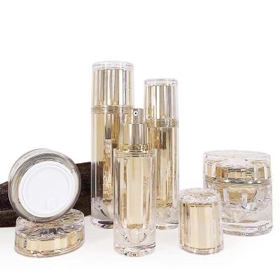 China Diamond Shaped Acrylic Cream Jar Plastic Bottle Screw Cap Eye Cream Bottle for sale