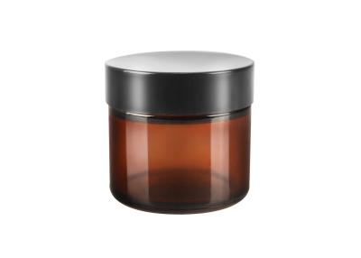 China Amber Luxury Glass Cosmetic Jars Food Grade Non Toxic Eco Friendly for sale