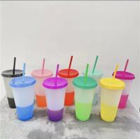 Cina Plastica della tazza bevente 700ml 24oz di pendenza di senso di temperatura con Straw And Lid in vendita