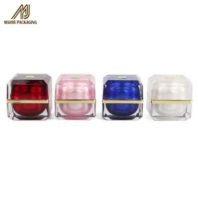 China Luxury design 15g 30g 50g face cream lip balm jar face cream square jar makeup container new for sale