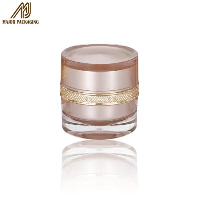 China 2021 Hot Sale Refillable Face Cream Jar 1oz Rose Gold Color Round Fancy Cosmetic Jars for sale