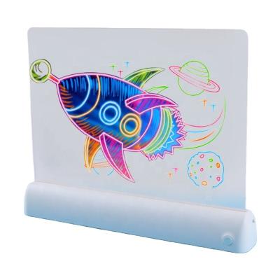 China KOSTA Factory Price Preschool Educational Dinosaur Painting Toys Magic DIY Kids 3D Led Notepad Light Drawing Board for sale