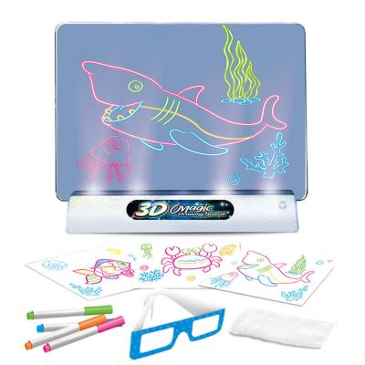 China KOSTA High Quality Toys Kid's Magic Light Dinosaur Suction Board 3D Drawing Boards Pad Kids Waterproof Painting Board for sale