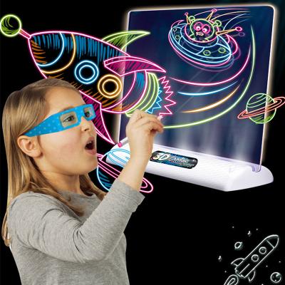 China Dinosaur KOSTA 3D Drawing Board Light Up Pen Painting Tablet Erasable Colorful Doodle Sketch Painting Glow in Dark Kids Drawing Toy for sale