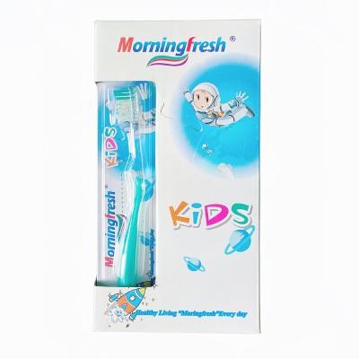 China For morningfresh home children's factory direct sales children's toothbrush two color flying knife type bristle cleaning soft toothbrush for sale