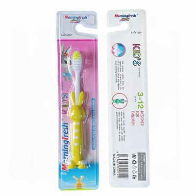 China For new direct sales home morningfresh factory use children toothbrush rabbit shape soft stiffens toothbrush suction cup cleaning bottom for sale