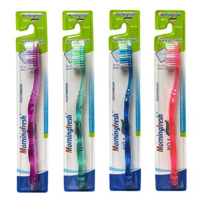 China For Home Fresh Series Factory Direct Sales Factory Use Transparent Solid Color Morning Toothbrush Protect Teeth And Clean Mouth Plastic Toothbrush for sale