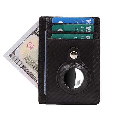 China High Quality Men Slim Minimalist Airtag Card Holder Wallet Business Genuine Leather Creative Money Cut Card Case For Air Tag Wallet for sale