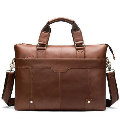 China High Quality Vintage Style Top Grain Genuine Leather Messenger Bags Briefcase With Wholesale Price7108 for sale