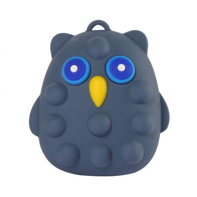 China Finger Squeeze Silicone Night Owl Squeeze Toys 7.7*8.6*5.8CM Decompression Sensory Effort Balls Squirm Toys for sale