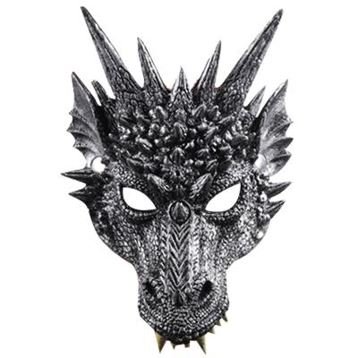 China New Wear PU Dragon Party Mask Carnival Halloween PU Party PU Foam 3D Animal Dragon Party Mask for sale