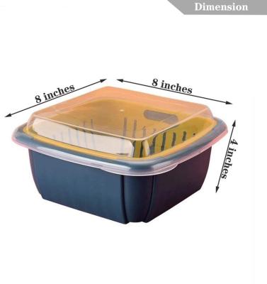 China Household Plastic Top Sale 3 in 1 Kitchen Colander Sieve Bowl Set with Lid,Household Double-Layer Drain Basket for sale