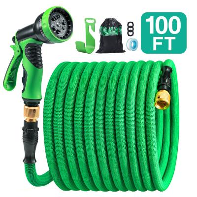 China 50ft 75ft100ft Adjustable Expandable Magic Car Wash Station Water Hose Water Hose High Pressure Foam Gun for sale