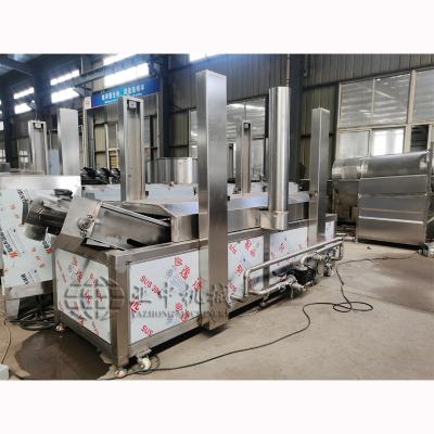 China Prevent Material Floating Yazhong Machinery CE Commercial Efficient Automatic Continuous Belt Continuous Fryer for sale