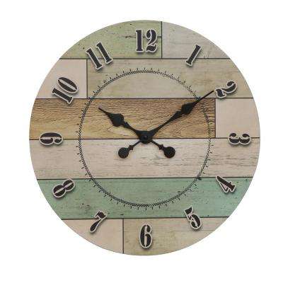 China Retro antique style rural wooden wall clocks suitable for farmhouse decoration for sale