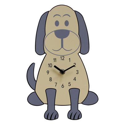 China Cartoon creative children's home living room wall clock antique style dog clock for sale