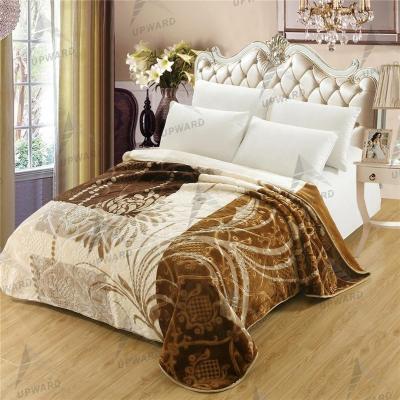 China Factory Direct Selling New PASSIONATE Super Soft Blanket Popular Embossed 100% Polyester Raschel Blanket With King Size for sale