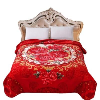 China PORTABLE Super Soft Luxury Arabic Korean Style Knitted Embossed Home Blanket Raschel Bedding Hotel Supermarket Supplier Raschel Blanket for sale