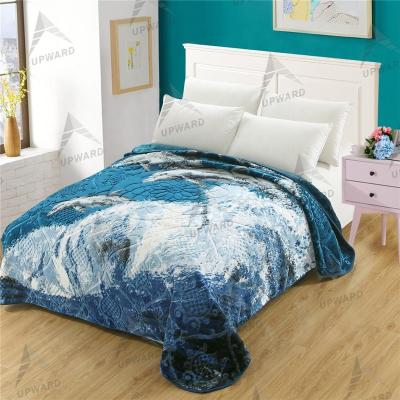 China Factory Direct Selling New PASSIONATE Super Soft Blanket 100% Animal Animal Pattern Embossed Adult 1ply Raschel Blanket With King Size for sale